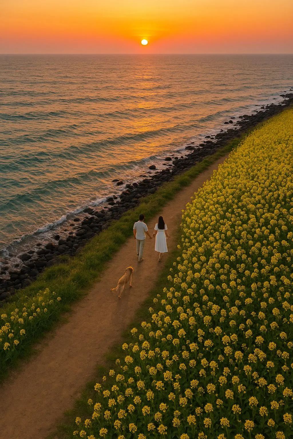 AI 유채꽃 산책 이미지
