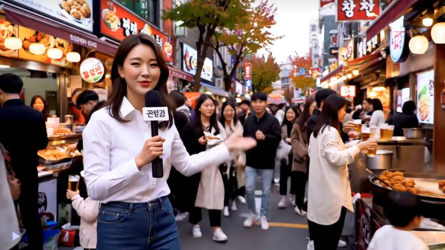 수원 통닭 거리 축제 veo3 ai로 만들어보기