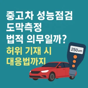 중고차 도막측정 법적 기준 의무일까? 허위 기재 시 대응법까지