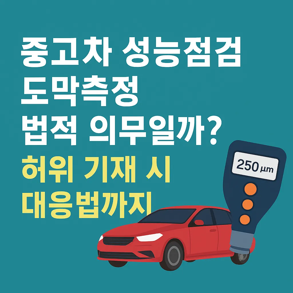 중고차 성능점검 도막측정 법적 의무일까? 허위 기재 시 대응법까지