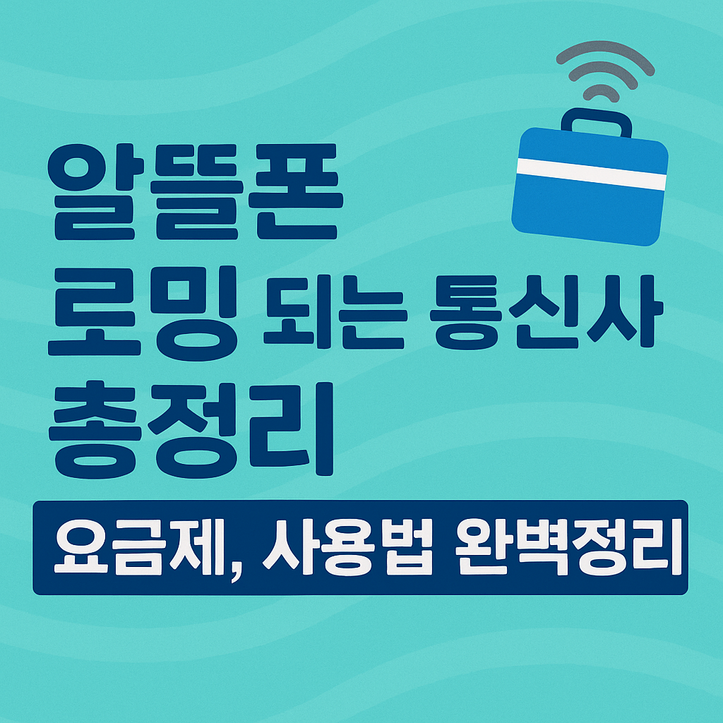 알뜰폰 로밍 되는 통신사 총정리, 요금제, 사용법 완벽정리