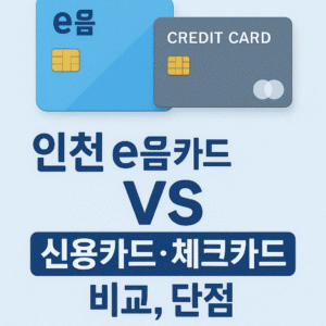 인천 이음카드, 신용카드, 체크카드 비교, 단점