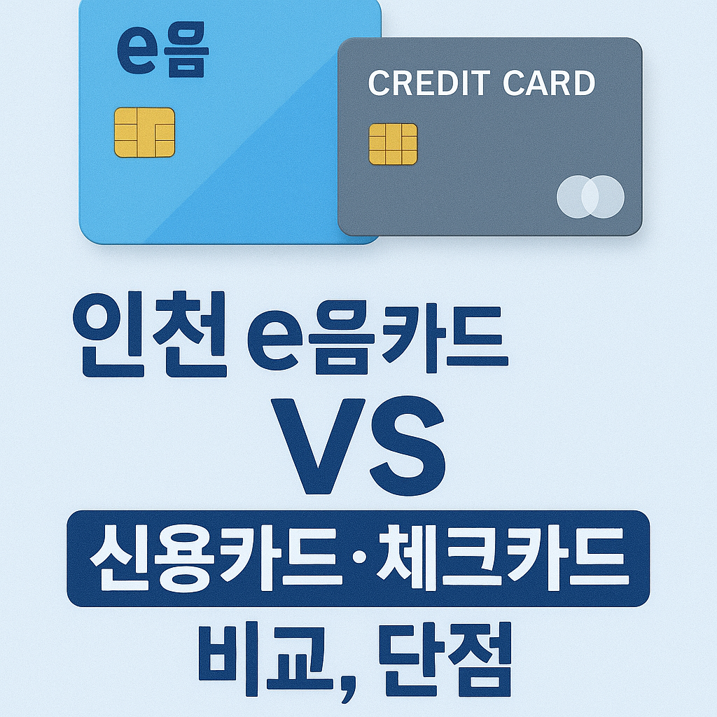 인천 이음카드, 신용카드, 체크카드 비교, 단점