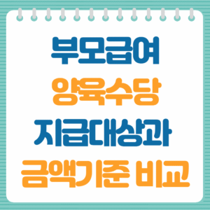 육아수당, 부모급여, 양육수당, 지급대상과 금액기준 비교