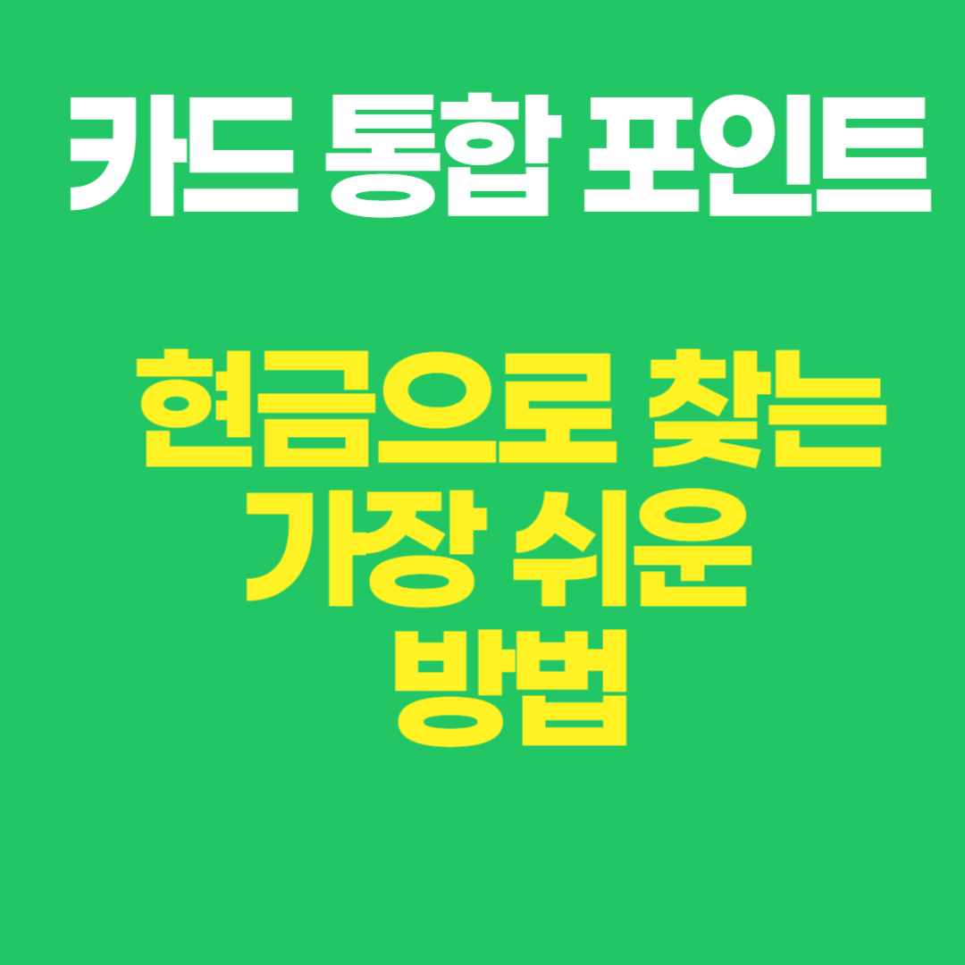 카드 통합 포인트 현금으로 찾는 가장 쉬운 방법, 카드 통합. 숨은 돈 찾기