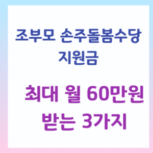 조부모 손주돌봄수당 지원금, 최대 월 60만 원 받는 3가지 지자체별 신청 방법 총정리