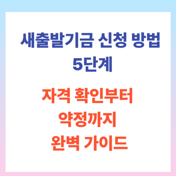 2025년 새출발기금 신청 방법 5단계: 자격 확인부터 약정까지 완벽 가이드