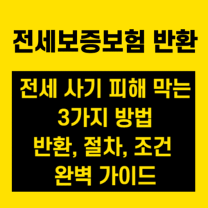 전세 사기 피해 막는 3가지 방법: 전세보증보험 반환, 절차, 조건 완벽 가이드