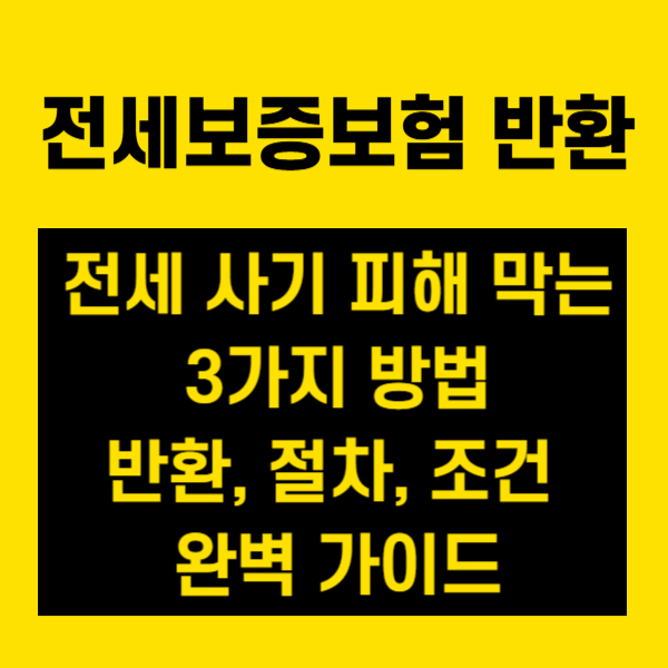 전세 사기 피해 막는 3가지 방법: 전세보증보험 반환, 절차, 조건 완벽 가이드